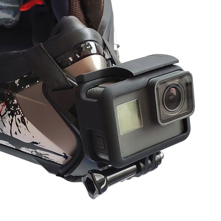 TUYU Motorcycle Helmet Chin Action Camera Mobile Phone Mounting Bracket Black Bracket - Helmet Mount by TUYU | Online Shopping South Africa | PMC TechLife | Buy Now Pay Later Mobicred