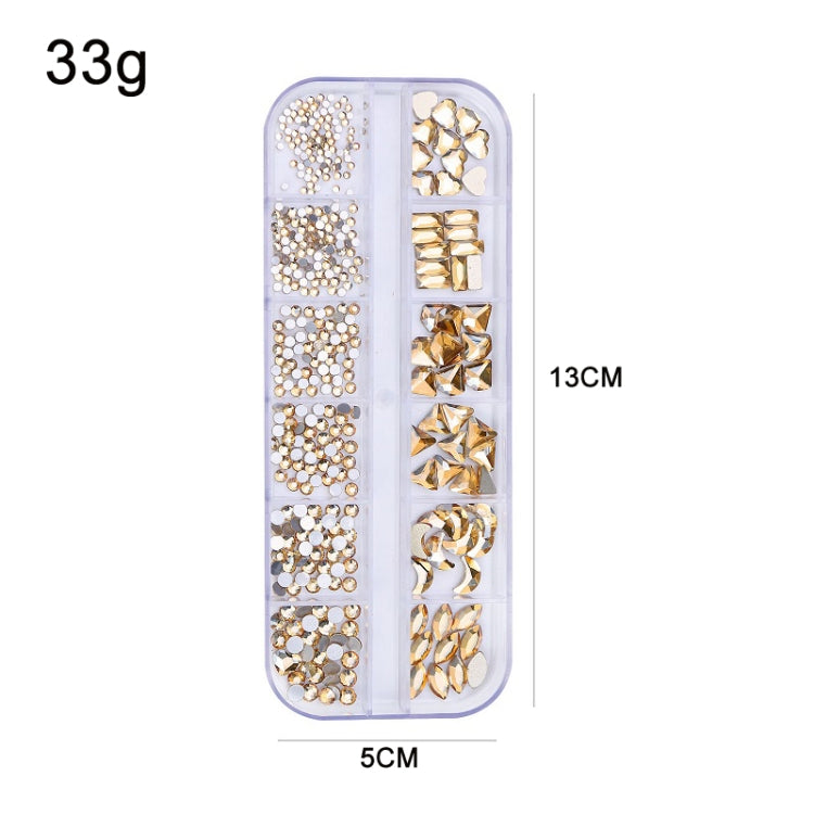 12 Grid Flat Bottom Shaped Nail Rhinestones Nail Decoration, Specification: 02 - Nail Stickers by PMC Jewellery | Online Shopping South Africa | PMC Jewellery | Buy Now Pay Later Mobicred