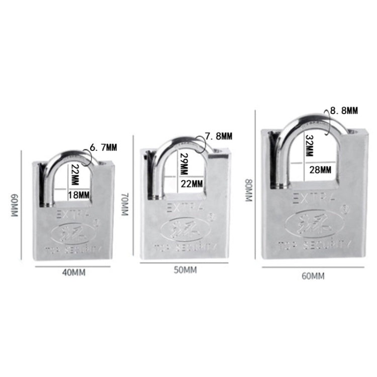 SIX-CYCLE Half-packed Blade Locks Anti-pick Locks, Size: 50mm(Independent Lock With 4 Keys) - Padlocks by PMC Jewellery | Online Shopping South Africa | PMC Jewellery