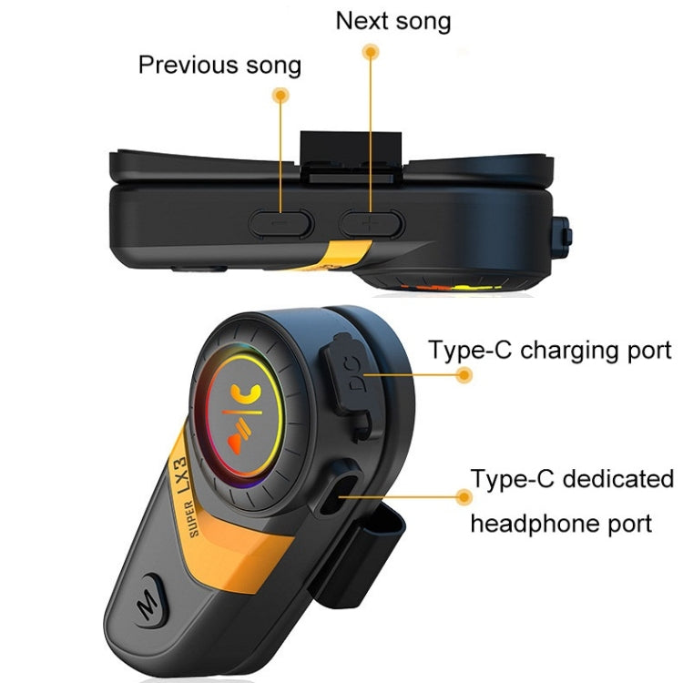 Motorcycle Helmet Call Music Navigation Bluetooth Headset, Color: Red(Hard Pipe Microphone) - Motorcycle Walkie Talkie by PMC TechLife | Online Shopping South Africa | PMC TechLife | Buy Now Pay Later Mobicred