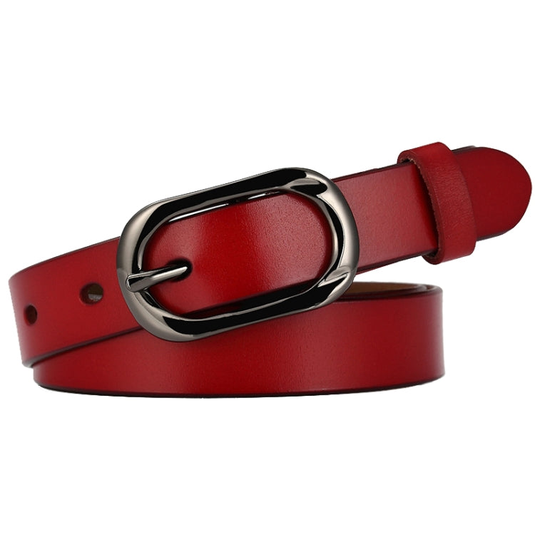 ZK--052 Soft and Wear-resistant Fine Cowhide Belt with Pin Buckle, Length: 115cm(Red) - Belts by PMC Jewellery | Online Shopping South Africa | PMC Jewellery