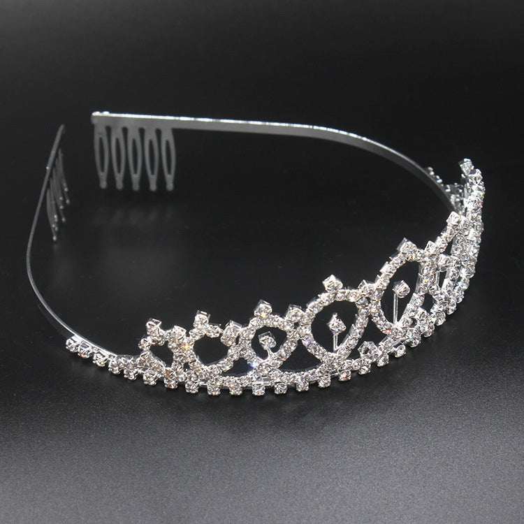 WM-02 Crystal Diamond Birthday Party Wedding Updo Crown, Color: Rose Gold Girl - Head Bands by PMC Jewellery | Online Shopping South Africa | PMC Jewellery