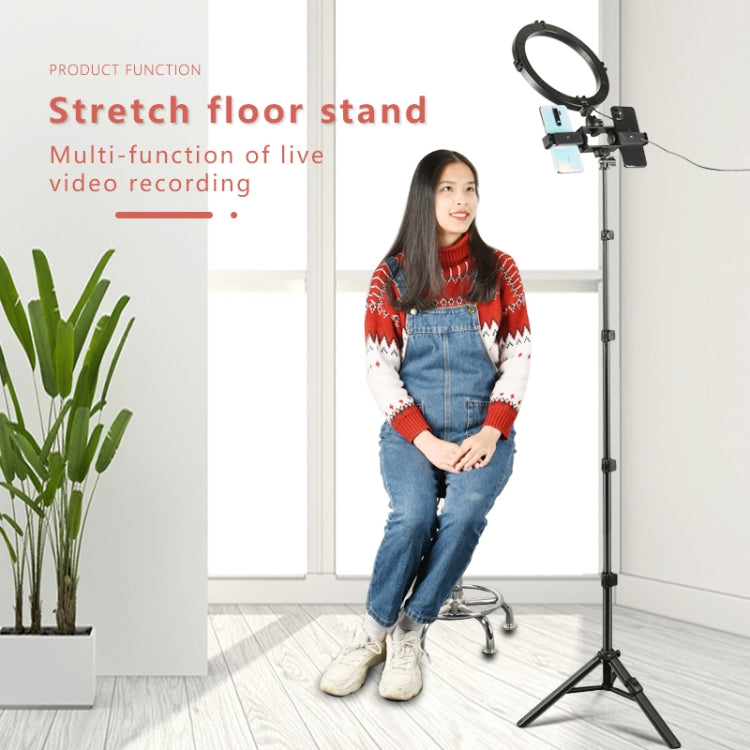 QingZhuangShiDai ZP100B Aluminum Alloy Floor Phone Stand Live Bluetooth Phone Selfie Stick - Selfie Sticks by Qingzhuangshidai | Online Shopping South Africa | PMC Jewellery | Buy Now Pay Later Mobicred