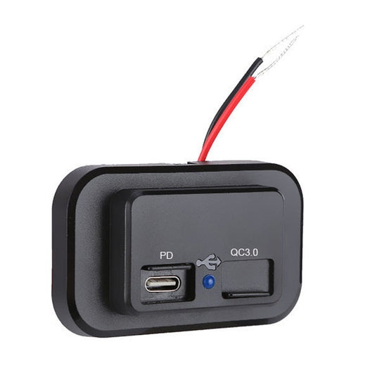 18W QC3.0 Fast Charge PD Car RV Boat Charger(Black) - DIY Modified Charger by PMC Jewellery | Online Shopping South Africa | PMC Jewellery