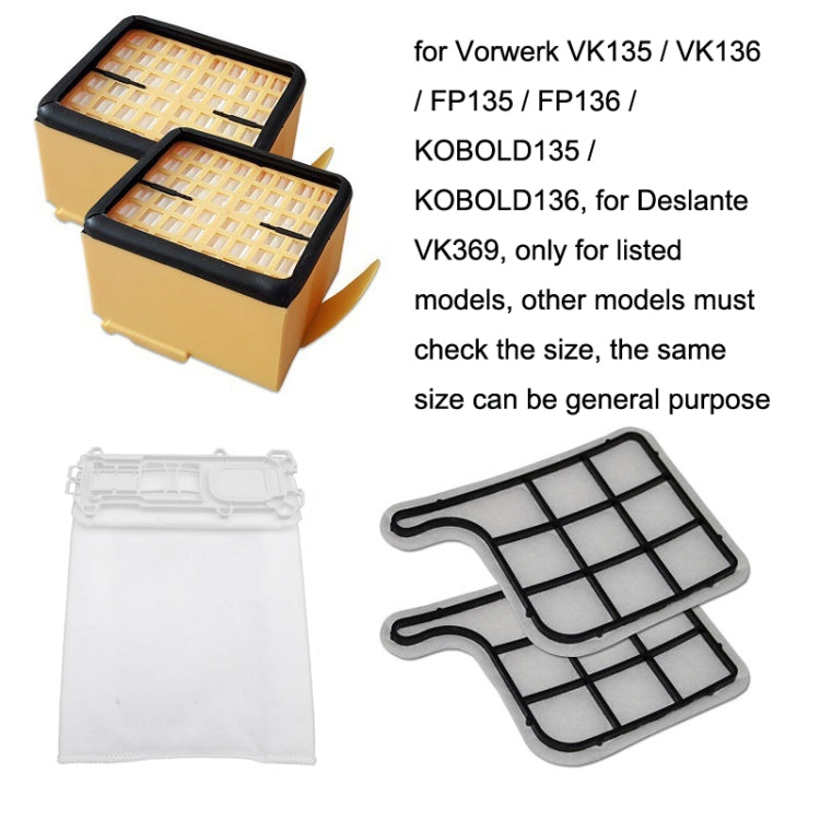 5PCS Dust Bag For Vorwerk VK135 / VK136 Vacuum Cleaner Accessories - Other Accessories by PMC Jewellery | Online Shopping South Africa | PMC Jewellery
