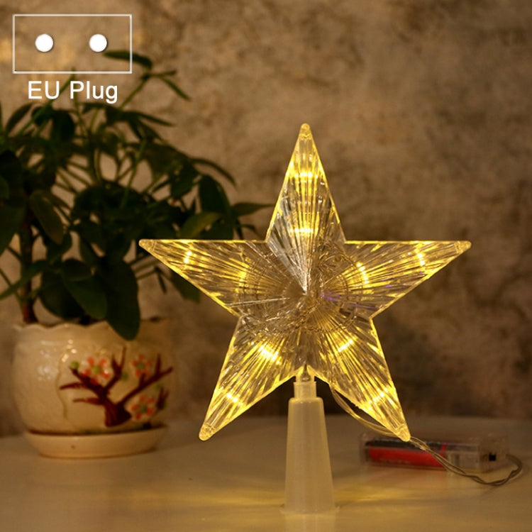 Christmas Tree Top Light LED Glowing Star Lights, Size: Small EU Plug(Warm White) - Decoration Lamps by PMC Jewellery | Online Shopping South Africa | PMC Jewellery