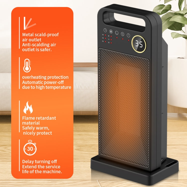 LCD Digital Display Rotary Remote Control Heater PTC Ceramic Heating Heater, Spec: EU Plug (Black) - free shipping - PMC TechLife - Order now!
