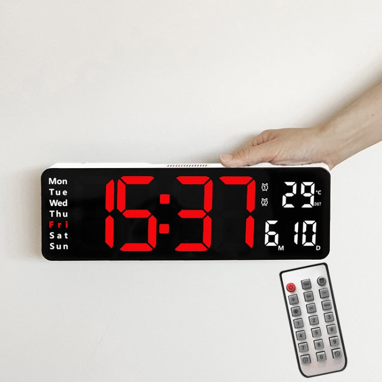 6629 13 Inch Multifunctional LED Living Room Large Screen Wall Clock(White Shell Red Light) - Wall Clock by PMc TechLife | Online Shopping South Africa | PMc TechLife | Buy Now Pay Later Mobicred