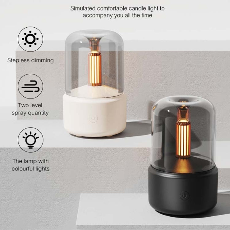 120ML Simulated Candlelight Aroma Diffuser USB Home Atmosphere Night Light Humidifier(Black) - free shipping - PMC TechLife - Order now!
