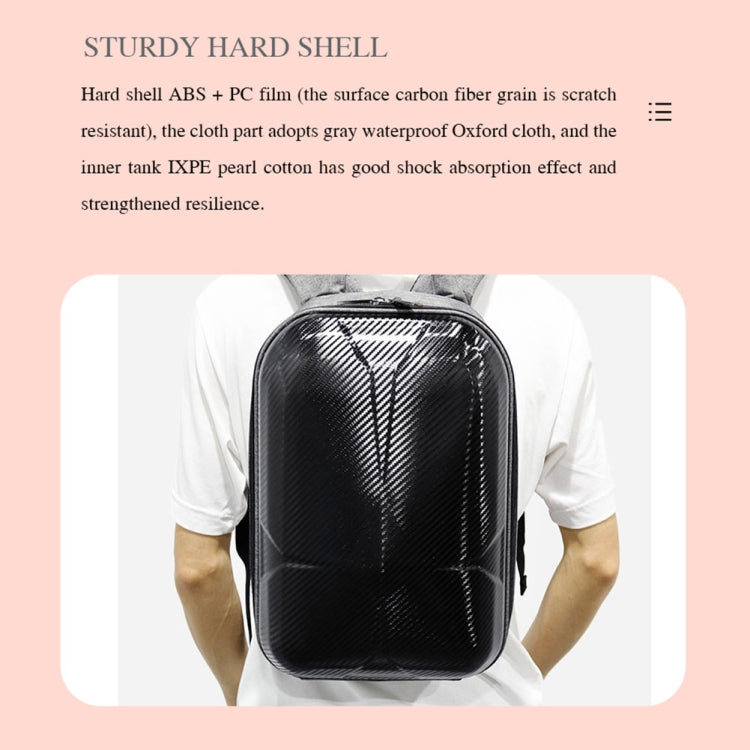 Hard Shell PC Carbon Fiber Backpack for DJI Mini 3 Pro Drone(Dark Grey) - Other by PMC TechLife | Online Shopping South Africa | PMC TechLife | Buy Now Pay Later Mobicred