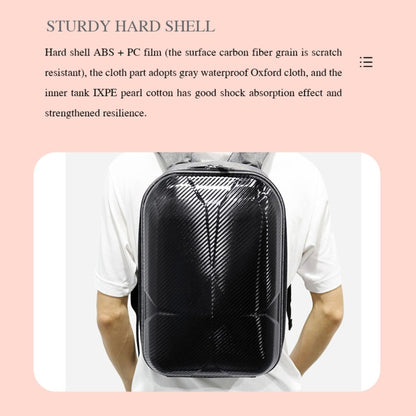 Hard Shell PC Carbon Fiber Backpack for DJI Mini 3 Pro Drone(Dark Grey) - Backpacks & Bags by PMC Jewellery | Online Shopping South Africa | PMC Jewellery | Buy Now Pay Later Mobicred