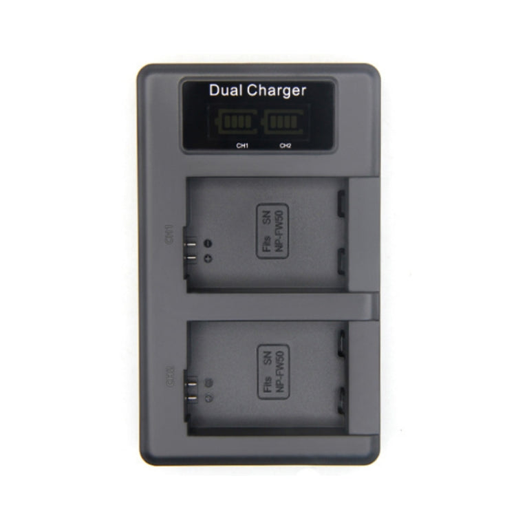 NP-FW50 Vertical Dual Charge SLR Camera Battery Charger - Battery USB Charger by PMC Jewellery | Online Shopping South Africa | PMC Jewellery