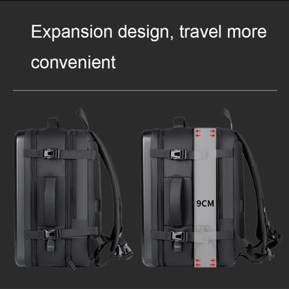 Large-capacity Waterproof Expandable Hard Shell Backpack with USB Charging Hole(161 Dark Gray) - Backpack by PMC Jewellery | Online Shopping South Africa | PMC Jewellery
