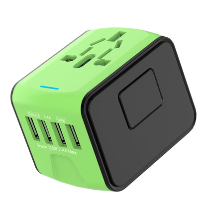 BMAX 199-04U Travel Multifunctional USB Converter 4 USB Universal Socket(Green Black) - Extension Socket by BMAX | Online Shopping South Africa | PMC Jewellery | Buy Now Pay Later Mobicred