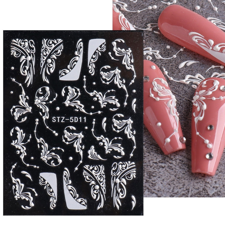 5D Three-dimensional Carved Nail Art Stickers Rose Pattern Embossed Nail Stickers(Stz-5D11) - Nail Stickers by PMC Jewellery | Online Shopping South Africa | PMC Jewellery | Buy Now Pay Later Mobicred