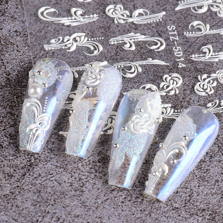 5D Three-dimensional Carved Nail Art Stickers Rose Pattern Embossed Nail Stickers(Stz-5D13) - Nail Stickers by PMC Jewellery | Online Shopping South Africa | PMC Jewellery | Buy Now Pay Later Mobicred