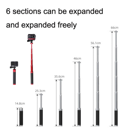 Sunnylife TY-Q9404 For GoPro11 / Insta360 X3 Pocket Desktop Tripod Stand Extension Rod Edition (Red) - Portable Mini Tripod by Sunnylife | Online Shopping South Africa | PMC Jewellery | Buy Now Pay Later Mobicred