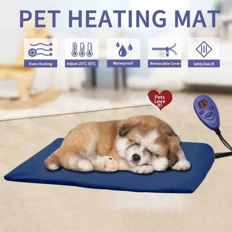 65x40cm Blue 12V Low Voltage Multifunctional Warm Pet Heating Pad Pet Electric Blanket(US Plug) - Pads by PMC TechLife | Online Shopping South Africa | PMC TechLife | Buy Now Pay Later Mobicred