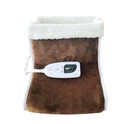 Plug-in High-top Electric Foot Warmer Heated Foot Warmer Boots UK Plug 240V(Brown) - Electric Heaters by PMC Jewellery | Online Shopping South Africa | PMC Jewellery | Buy Now Pay Later Mobicred