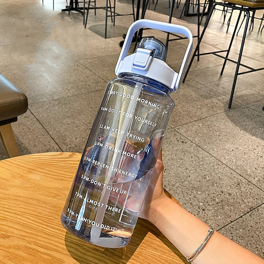 GYBL4503 2000ml Large-capacity Outdoor Sports Water Bottle with Straw, Spec: Blue - Kettles by PMC Jewellery | Online Shopping South Africa | PMC Jewellery