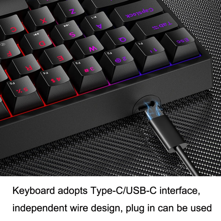 LEAVEN K620 61 Keys Hot Plug-in Glowing Game Wired Mechanical Keyboard, Cable Length: 1.8m, Color: White Black Red Shaft - Wired Keyboard by LEAVEN | Online Shopping South Africa | PMC Jewellery | Buy Now Pay Later Mobicred