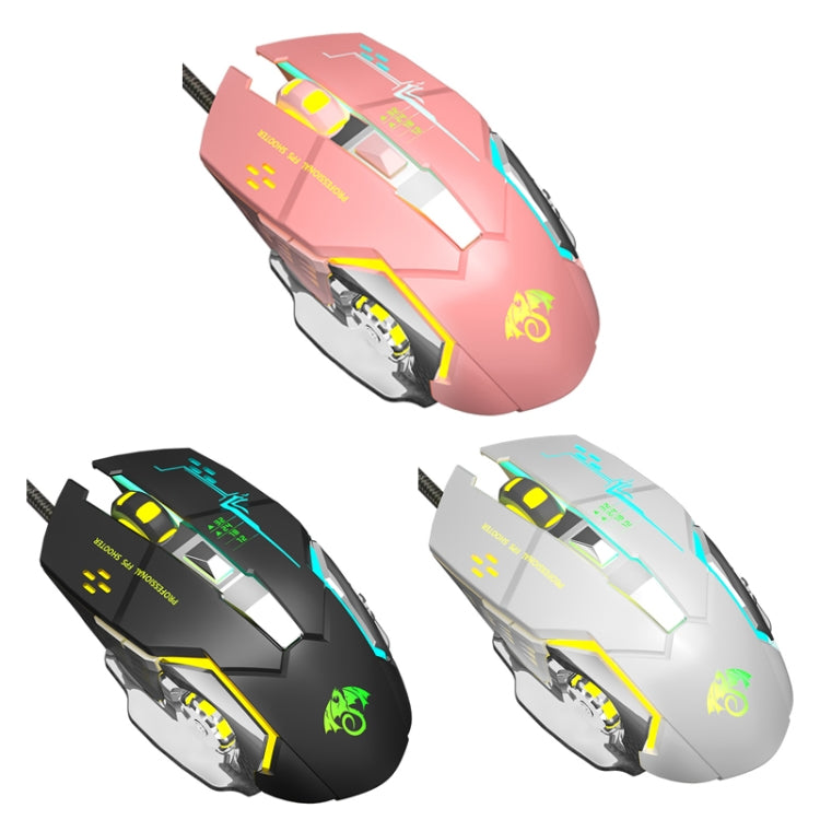 LEAVEN X6 6 Keys Game Computer Ergonomic Wired Mouse, Cable Length: 1.42m(Pink) - Wired Mice by LEAVEN | Online Shopping South Africa | PMC Jewellery | Buy Now Pay Later Mobicred