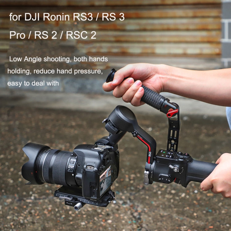 For DJI Ronin RS3 Pro Adjustable Angle Aluminum Alloy Handle Stabilizer(Black) -  by PMC TechLife | Online Shopping South Africa | PMC TechLife