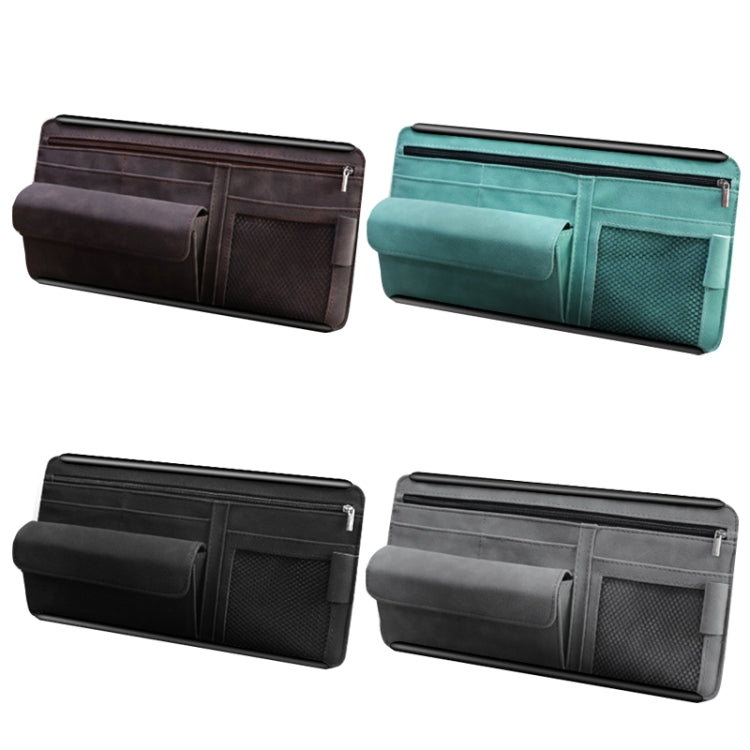 DE RAN FU Car Shade Glasses Box Storage Bag Car Flip Fur Glue Box Zipper Card Bag(Grey) - Stowing Tidying by DE RAN FU | Online Shopping South Africa | PMC Jewellery | Buy Now Pay Later Mobicred