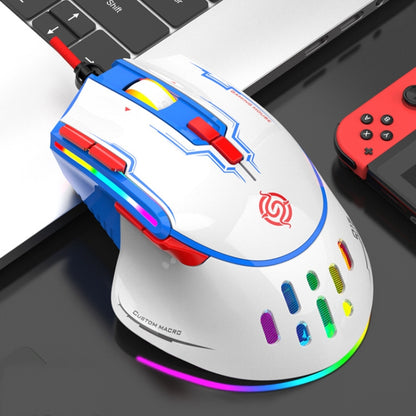 K-Snake Q15 9 Keys RGB Light Effect Wired Mechanical Mouse, Cable Length: 1.5m(White) - Wired Mice by K-Snake | Online Shopping South Africa | PMC Jewellery | Buy Now Pay Later Mobicred