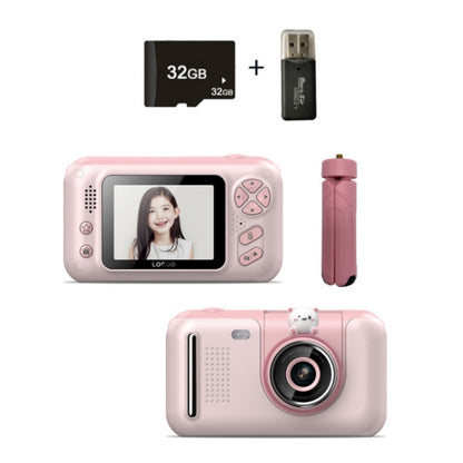 2.4 Inch Children HD Reversible Photo SLR Camera, Color: Pink + 32G Memory Card + Card Reader - Children Cameras by PMC Jewellery | Online Shopping South Africa | PMC Jewellery | Buy Now Pay Later Mobicred