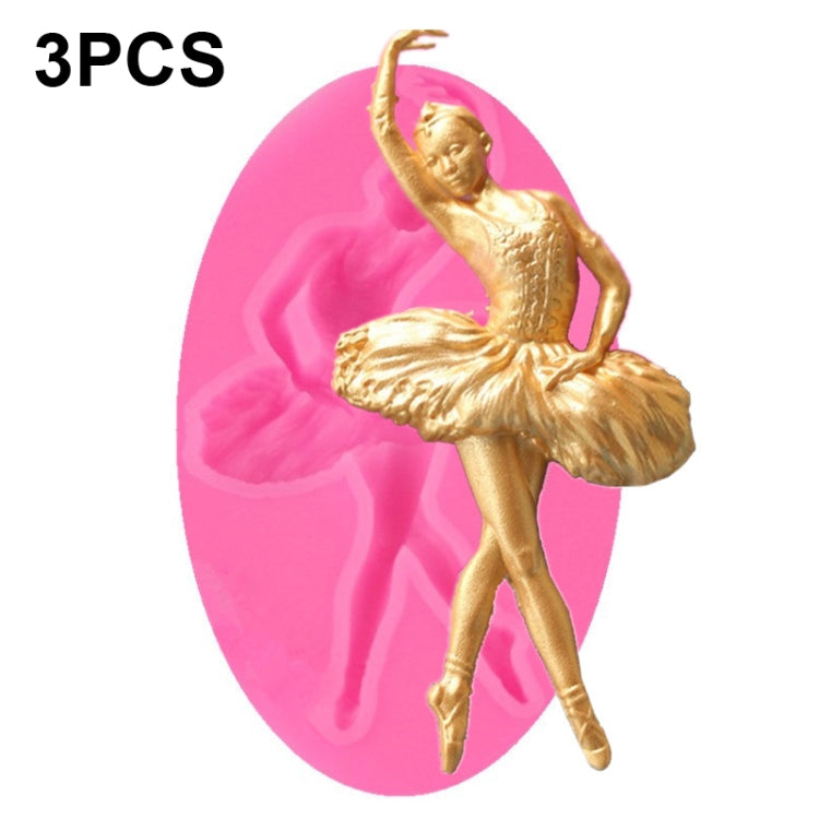 3 PCS A040 Flore Sugar Cake Silicone Mold Dance Girl Cake Biscuits Decoration(Pink) - Food Molds by PMC Jewellery | Online Shopping South Africa | PMC Jewellery