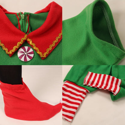 Christmas Green Elf Cosplay Costume Chris Santa Claus Costume Set, Size: 80cm(Female) - Wearable Decoration by PMC Jewellery | Online Shopping South Africa | PMC Jewellery