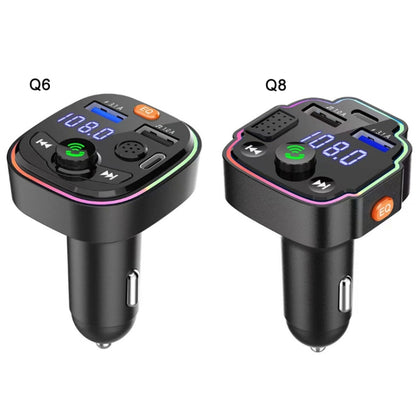 Q6 Car Bluetooth FM Transmitter Dual USB 3.1A Quick Charge Ambient Light - Bluetooth Car Kits by PMC Jewellery | Online Shopping South Africa | PMC Jewellery