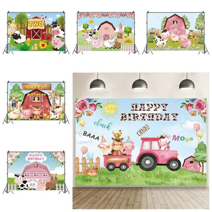 1.5m X 1m Cartoon Farm Animals Photography Backdrop Birthday Party Background Decoration(MDT08893) - Birthday Party by PMC Jewellery | Online Shopping South Africa | PMC Jewellery