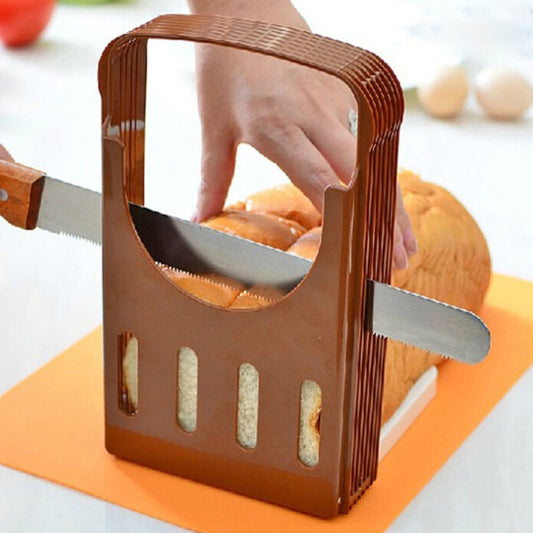 Home Baking Tool Bread Loaf Toast Kitchen Slicer Cutter(Brown) - Cutter & Peeler by PMC Jewellery | Online Shopping South Africa | PMC Jewellery | Buy Now Pay Later Mobicred