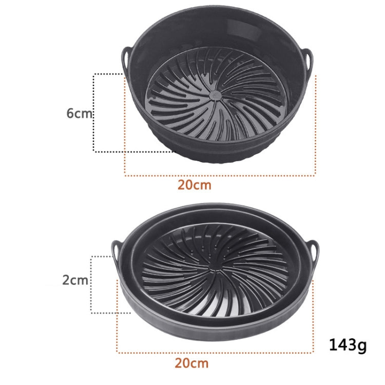 Air Fryer Grill Mat High Temperature Resistant Silicone Baking Tray, Specification: Round Black - Baking mat & Bakewares by PMC TechLife | Online Shopping South Africa | PMC TechLife