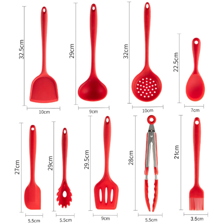 2pcs Non-stick High Temperature Resistant Silicone Cookware, Style: Leak Spoon(Red) - Cooking Tools by PMC Jewellery | Online Shopping South Africa | PMC Jewellery