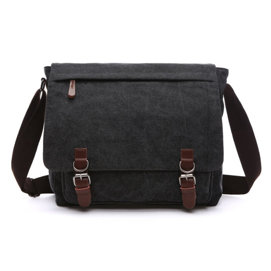 Versatile Canvas Shoulder Messenger Bag Business Computer Bag, Color: Black Large - Single-shoulder Bags by PMC Jewellery | Online Shopping South Africa | PMC Jewellery