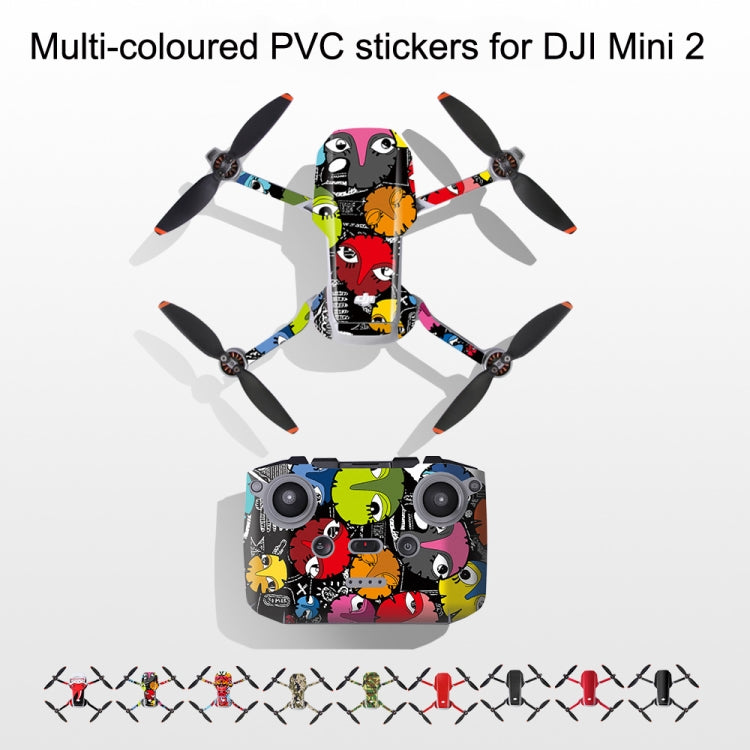 Sunnylife MM2-TZ452 For DJI Mini 2 Waterproof PVC Drone Body + Arm + Remote Control Decorative Protective Stickers Set(Big Eyes Monster) - Stickers by Sunnylife | Online Shopping South Africa | PMC Jewellery | Buy Now Pay Later Mobicred