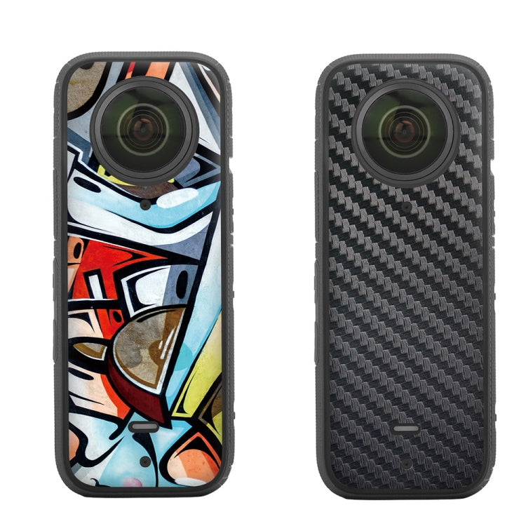 Sunnylife IST-TZ485 For DJI Insta360 X3 Panoramic Camera PVC Protection Scraper Film Stickers(Graffiti+Carbon Pattern Black) - Protective Film & Stickers by Sunnylife | Online Shopping South Africa | PMC Jewellery | Buy Now Pay Later Mobicred