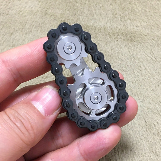 Black Chain Gyro Fingertip Gyro EDC Metal Toy Gear Sprocket Flywheel, Color: Full Stainless Steel - Spinning Toys by PMC Jewellery | Online Shopping South Africa | PMC Jewellery