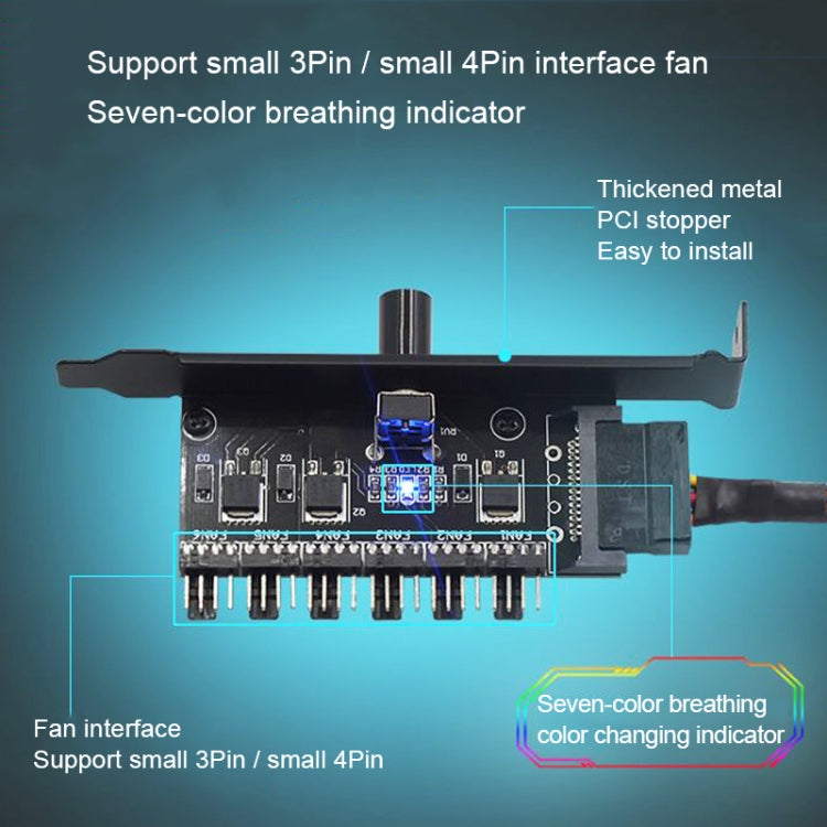 PIC Bit Case Cooling Fan Control Switch PWM 6 Way Computer Fan Speed Controller(SATA) - Others by PMC Jewellery | Online Shopping South Africa | PMC Jewellery | Buy Now Pay Later Mobicred