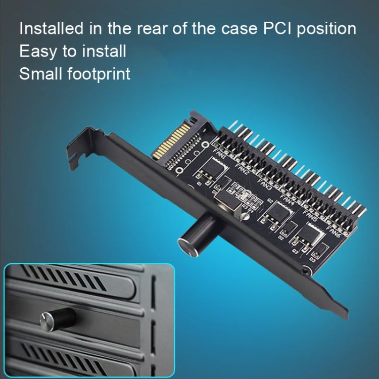 PIC Bit Case Cooling Fan Control Switch PWM 6 Way Computer Fan Speed Controller(SATA) - free shipping - PMC TechLife - Order now!