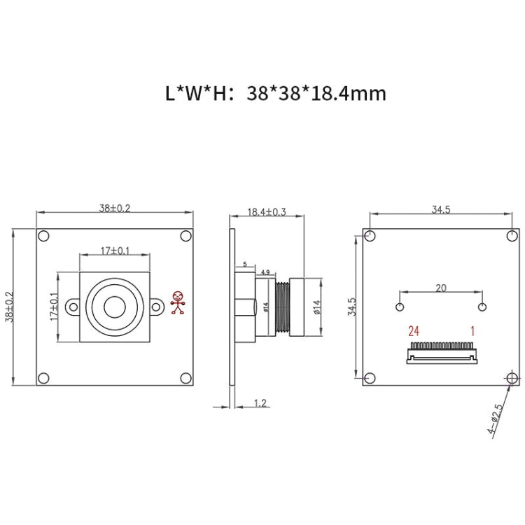 HDF2643-GZ HD 2 MP DVP Wide Angle LED Infrared Night Visual Thermal Imaging Camera Module - Module by PMC Jewellery | Online Shopping South Africa | PMC Jewellery | Buy Now Pay Later Mobicred