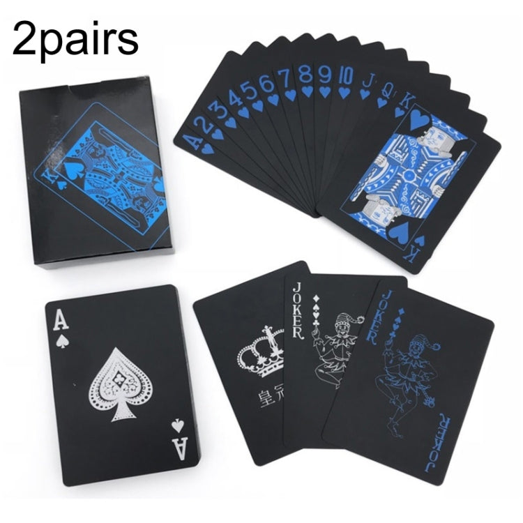 2pairs 54pcs Waterproof Plastic Poker Table Games Cards PVC Magic Playing Cards(Blue) - Gambling by PMC Jewellery | Online Shopping South Africa | PMC Jewellery