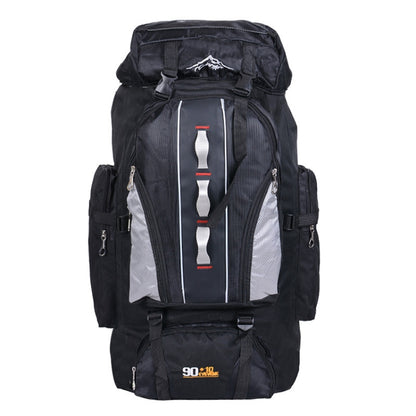 90L+10L  Multifunctional Outdoor Large Capacity Waterproof Nylon Hiking Bag(Black) - Backpacks by PMC Jewellery | Online Shopping South Africa | PMC Jewellery