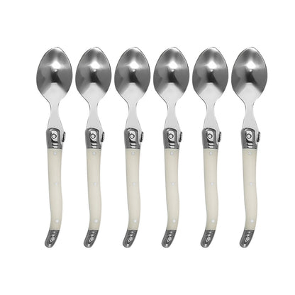 Stainless Steel Knife Fork Spoon Set Plastic Handle Western Tableware, Specification: 6 Tea Spoons - Cutlery Sets by PMC Jewellery | Online Shopping South Africa | PMC Jewellery