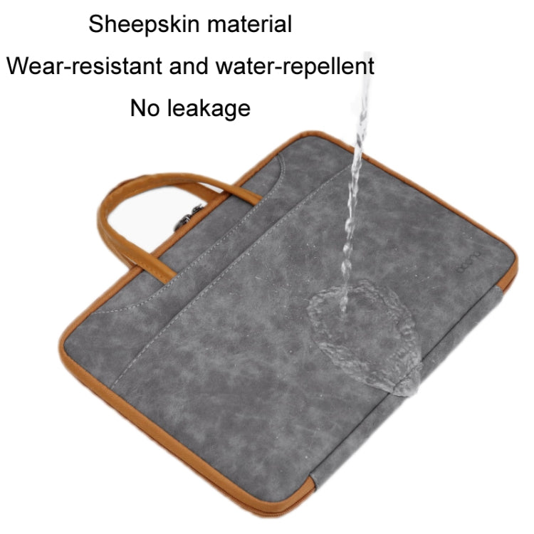 Baona Leather Fully Open Portable Waterproof Computer Bag, Size: 15/15.6/16 inches(Gray Black) - 15 inch by Baona | Online Shopping South Africa | PMC Jewellery | Buy Now Pay Later Mobicred