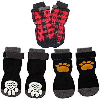 4pcs Dog Knitted Breathable Footwear Outdoor Non-slip Pet Socks, Size: M(Red) - Socks by PMC Jewellery | Online Shopping South Africa | PMC Jewellery