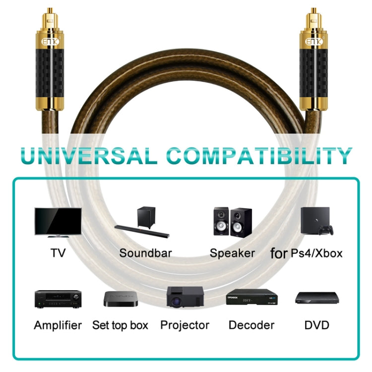 EMK GM/A8.0 Digital Optical Fiber Audio Cable Amplifier Audio Gold Plated Fever Line, Length: 8m(Transparent Coffee) - Audio Optical Cables by EMK | Online Shopping South Africa | PMC Jewellery | Buy Now Pay Later Mobicred